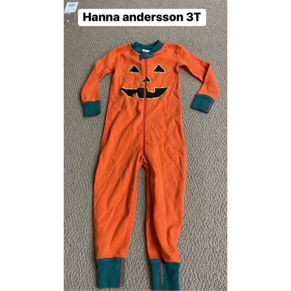 Hanna andersson 3T Pumpkin Zipper Romper - Picture 1 of 1
